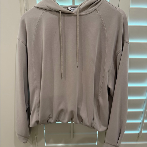 Athleta Seasoft Bubble Hem Hoodie in Abalone Grey - Picture 3 of 7